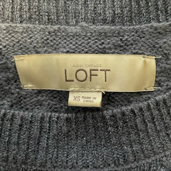 LOFT Shimmer Cable Knit Sweater - Picture 3 of 4